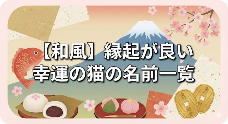 【和風】縁起が良い幸運の猫の名前一覧