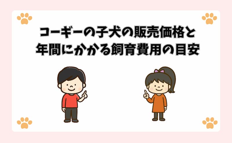 コーギーの子犬の販売価格と年間にかかる飼育費用の目安