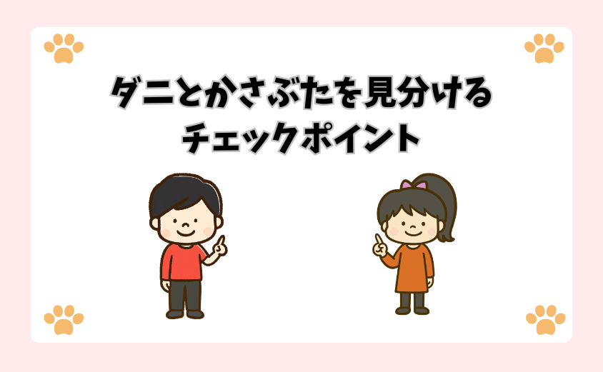 ダニとかさぶたを見分けるチェックポイント