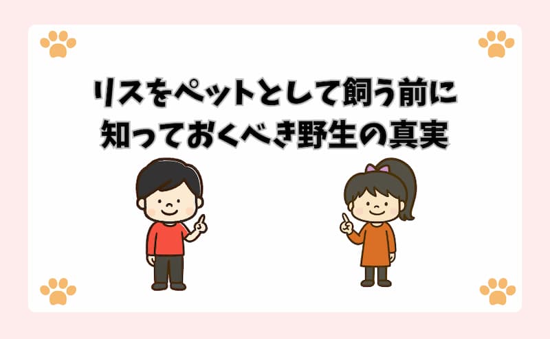 リスをペットとして飼う前に知っておくべき野生の真実