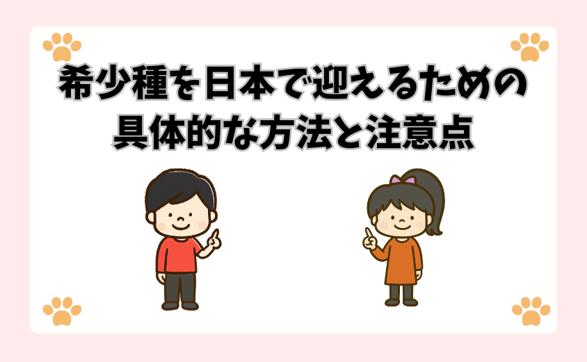 希少種を日本で迎えるための具体的な方法と注意点