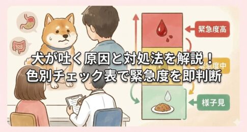 犬が吐く原因と対処法を解説！色別チェック表で緊急度を即判断