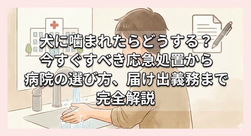 犬に噛まれたらどうする？今すぐすべき応急処置から病院の選び方、届け出義務まで完全解説