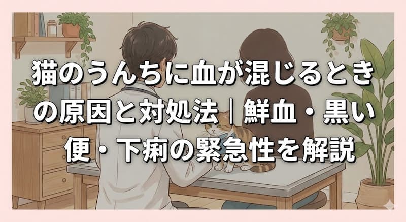 猫のうんちに血が混じるときの原因と対処法｜鮮血・黒い便・下痢の緊急性を解説