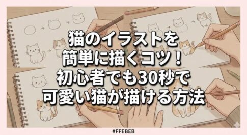 猫のイラストを簡単に描くコツ！初心者でも30秒で可愛い猫が描ける方法