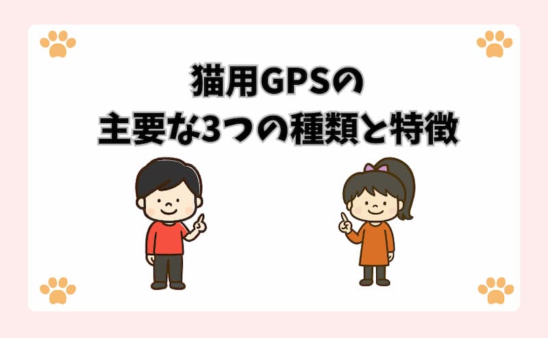 猫用GPSの主要な3つの種類と特徴