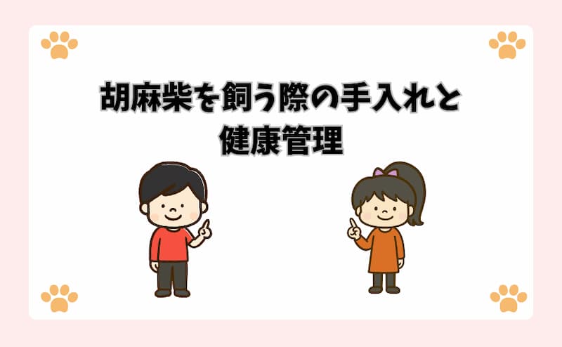 胡麻柴を飼う際の手入れと健康管理