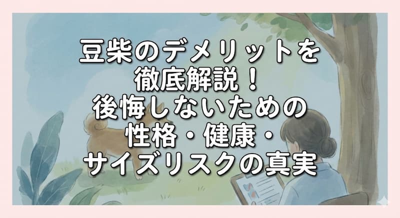豆柴のデメリットを徹底解説！後悔しないための性格・健康・サイズリスクの真実