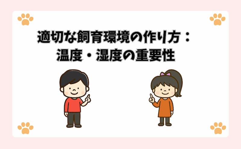 適切な飼育環境の作り方：温度・湿度の重要性