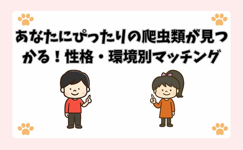 あなたにぴったりの爬虫類が見つかる！性格・環境別マッチング