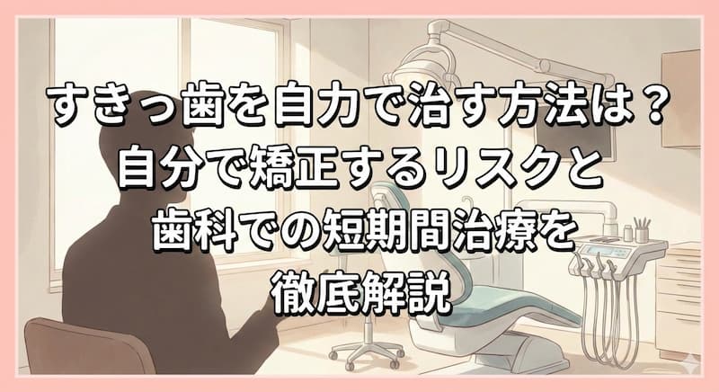 すきっ歯を自力で治す方法は？自分で矯正するリスクと歯科での短期間治療を徹底解説