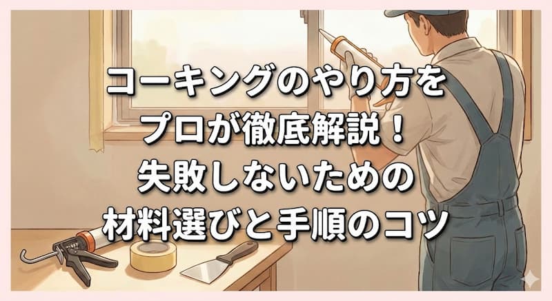 コーキングのやり方をプロが徹底解説！失敗しないための材料選びと手順のコツ