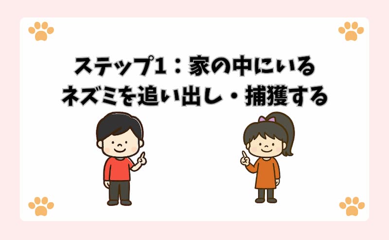 ステップ1：家の中にいるネズミを追い出し・捕獲する