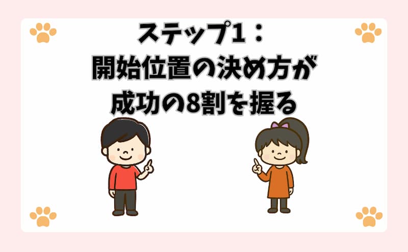 ステップ1：開始位置の決め方が成功の8割を握る