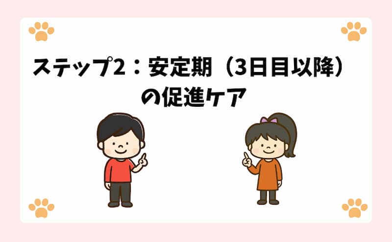 ステップ2：安定期（3日目以降）の促進ケア