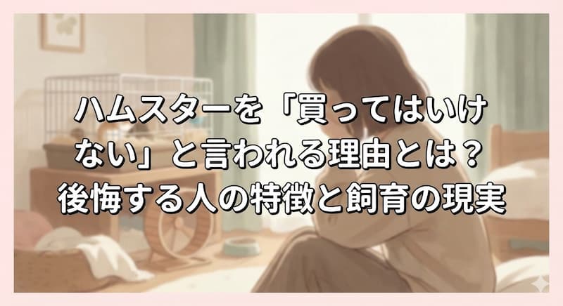 ハムスターを「買ってはいけない」と言われる理由とは？後悔する人の特徴と飼育の現実