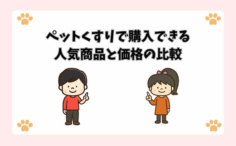ペットくすりで購入できる人気商品と価格の比較