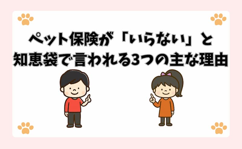 ペット保険が「いらない」と知恵袋で言われる3つの主な理由