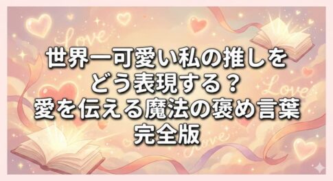 世界一可愛い私の推しをどう表現する？愛を伝える魔法の褒め言葉完全版