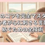 作詞のコツを完全マスター！初心者が心に刺さる言葉を紡ぐための全技術