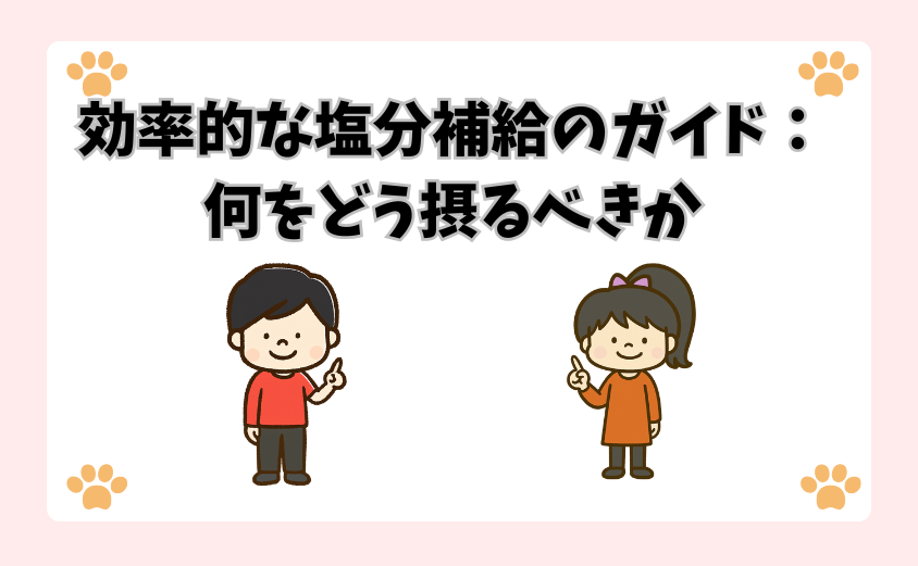 効率的な塩分補給のガイド：何をどう摂るべきか