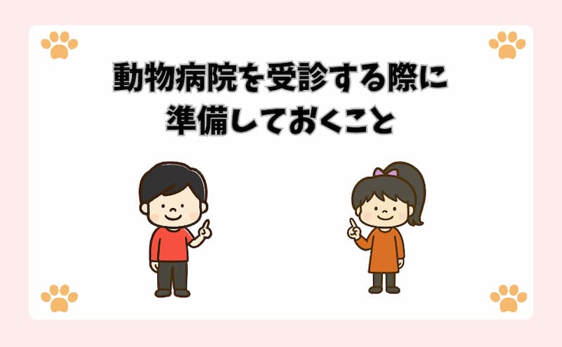 動物病院を受診する際に準備しておくこと