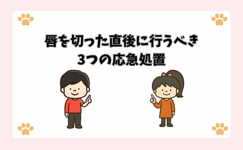 唇を切った直後に行うべき3つの応急処置