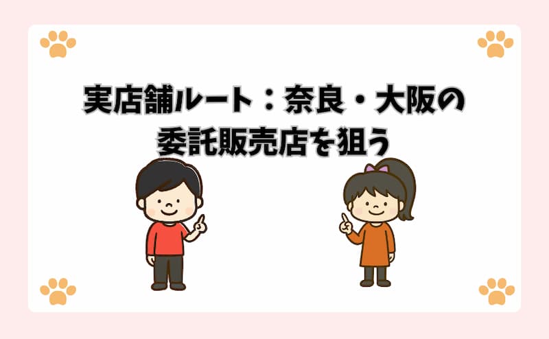 実店舗ルート：奈良・大阪の委託販売店を狙う