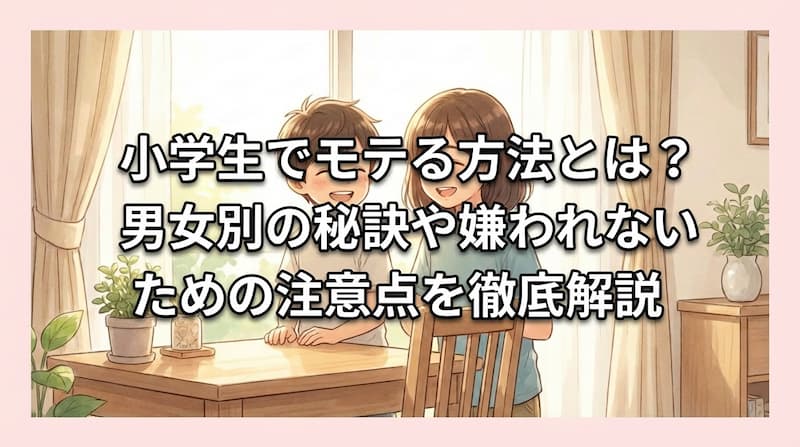 小学生でモテる方法とは？男女別の秘訣や嫌われないための注意点を徹底解説