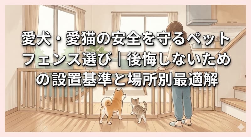 愛犬・愛猫の安全を守るペットフェンス選び｜後悔しないための設置基準と場所別最適解