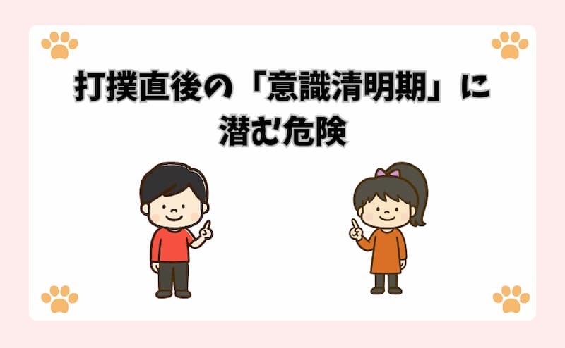 打撲直後の「意識清明期」に潜む危険