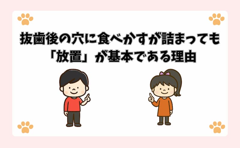 抜歯後の穴に食べかすが詰まっても「放置」が基本である理由
