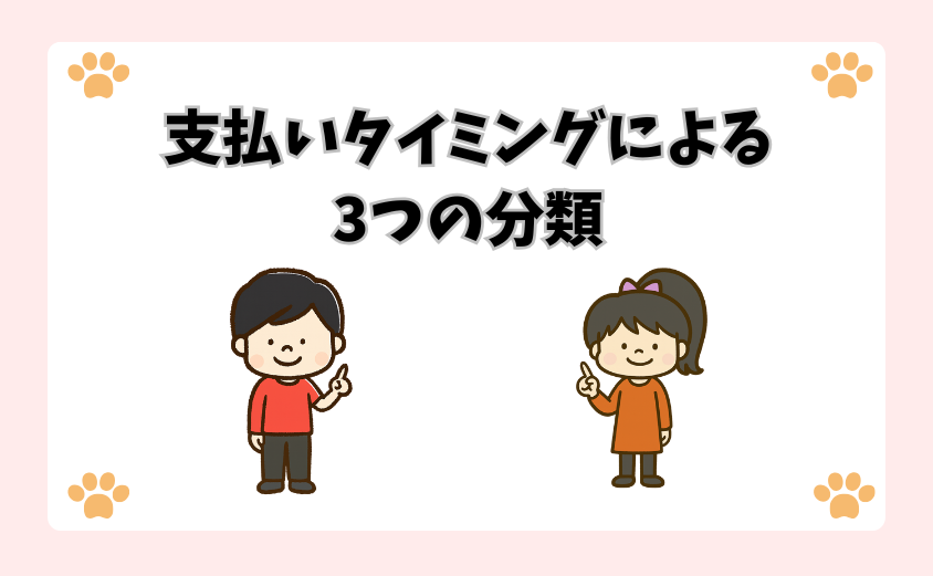 支払いタイミングによる3つの分類