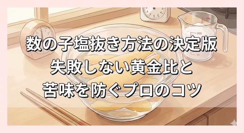 数の子塩抜き方法の決定版｜失敗しない黄金比と苦味を防ぐプロのコツ