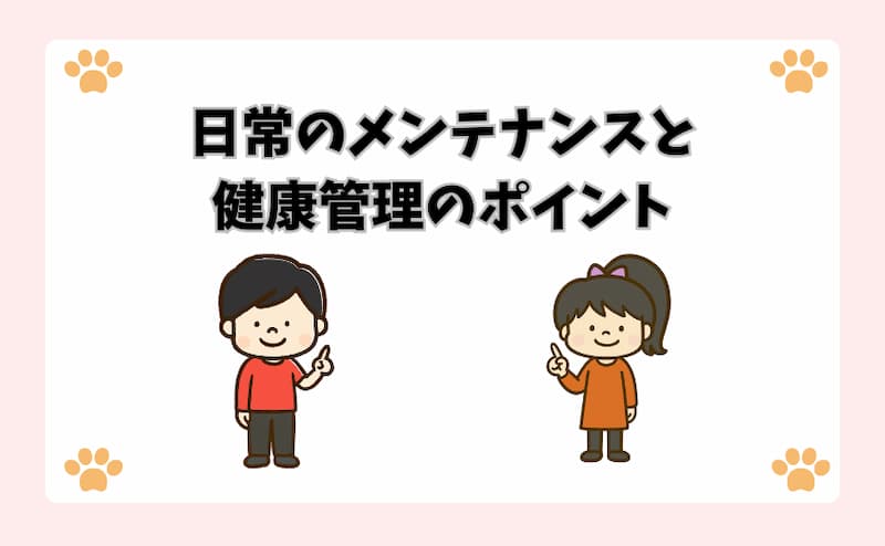 日常のメンテナンスと健康管理のポイント
