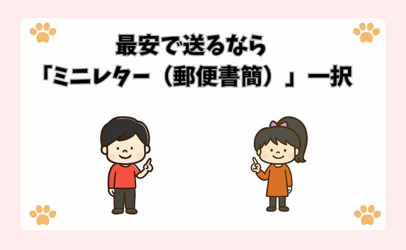 最安で送るなら「ミニレター（郵便書簡）」一択