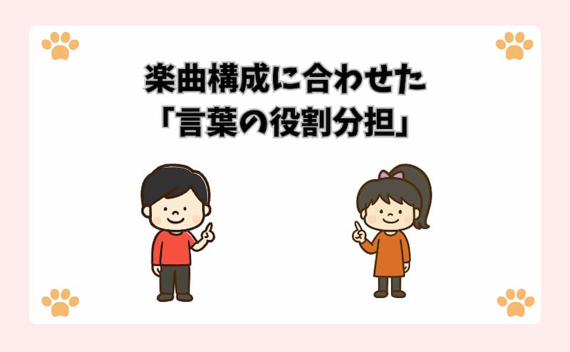 楽曲構成に合わせた「言葉の役割分担」