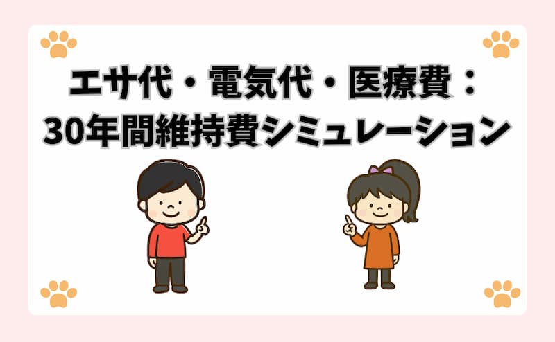 毎月のエサ代・電気代・医療費：30年間の維持費シミュレーション