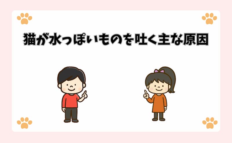 猫が水っぽいものを吐く主な原因