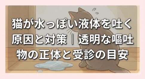 猫が水っぽい液体を吐く原因と対策｜透明な嘔吐物の正体と受診の目安
