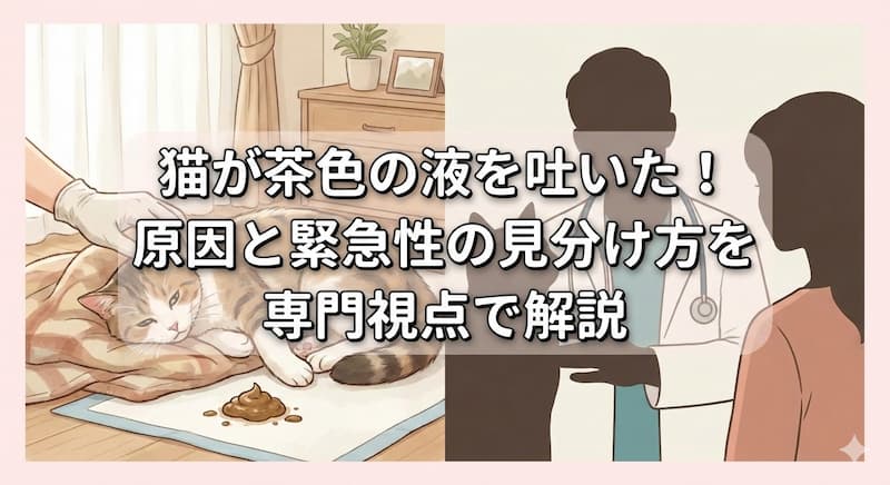 猫が茶色の液を吐いた！原因と緊急性の見分け方を専門視点で解説