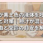 猫が黄土色の液体を吐く原因と対策｜胆汁が混じる理由と受診の目安を解説