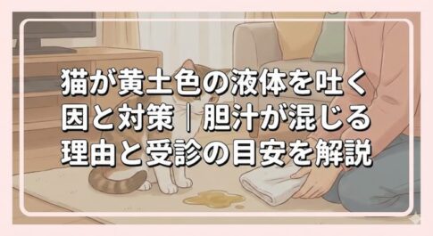 猫が黄土色の液体を吐く原因と対策｜胆汁が混じる理由と受診の目安を解説