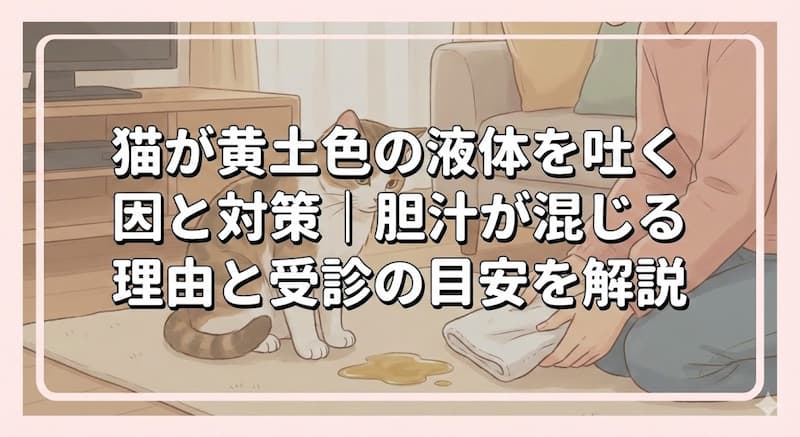 猫が黄土色の液体を吐く原因と対策｜胆汁が混じる理由と受診の目安を解説