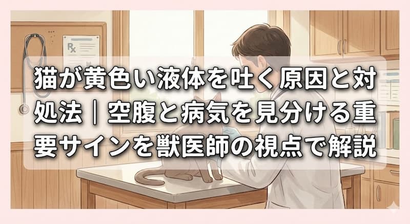 猫が黄色い液体を吐く原因と対処法｜空腹と病気を見分ける重要サインを獣医師の視点で解説