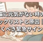 猫に元気がない時のチェックリストと原因｜病院へ行くべき緊急サインとは