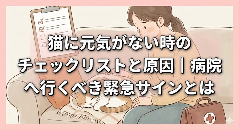 猫に元気がない時のチェックリストと原因｜病院へ行くべき緊急サインとは