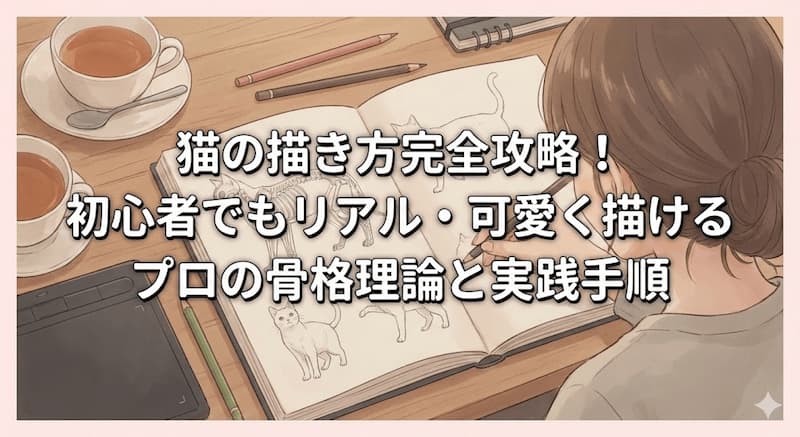 猫の描き方完全攻略！初心者でもリアル・可愛く描けるプロの骨格理論と実践手順
