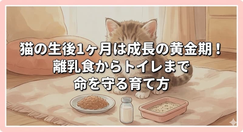猫の生後1ヶ月は成長の黄金期！離乳食からトイレまで命を守る育て方