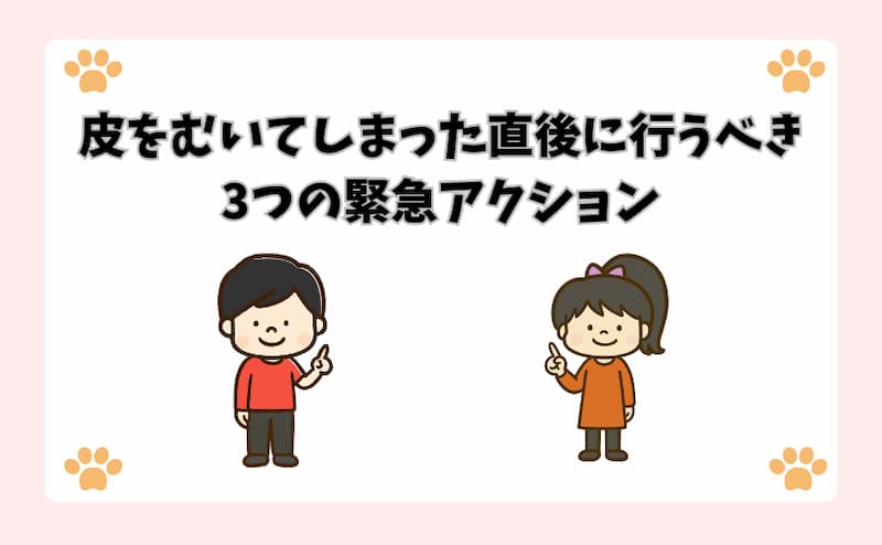 皮をむいてしまった直後に行うべき3つの緊急アクション